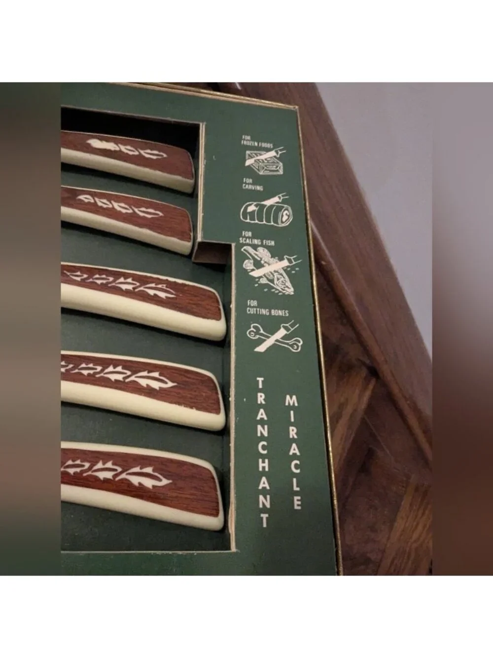 Vintage Crown Sheffield Woodlyn Miracle Edge Knife Set NIB